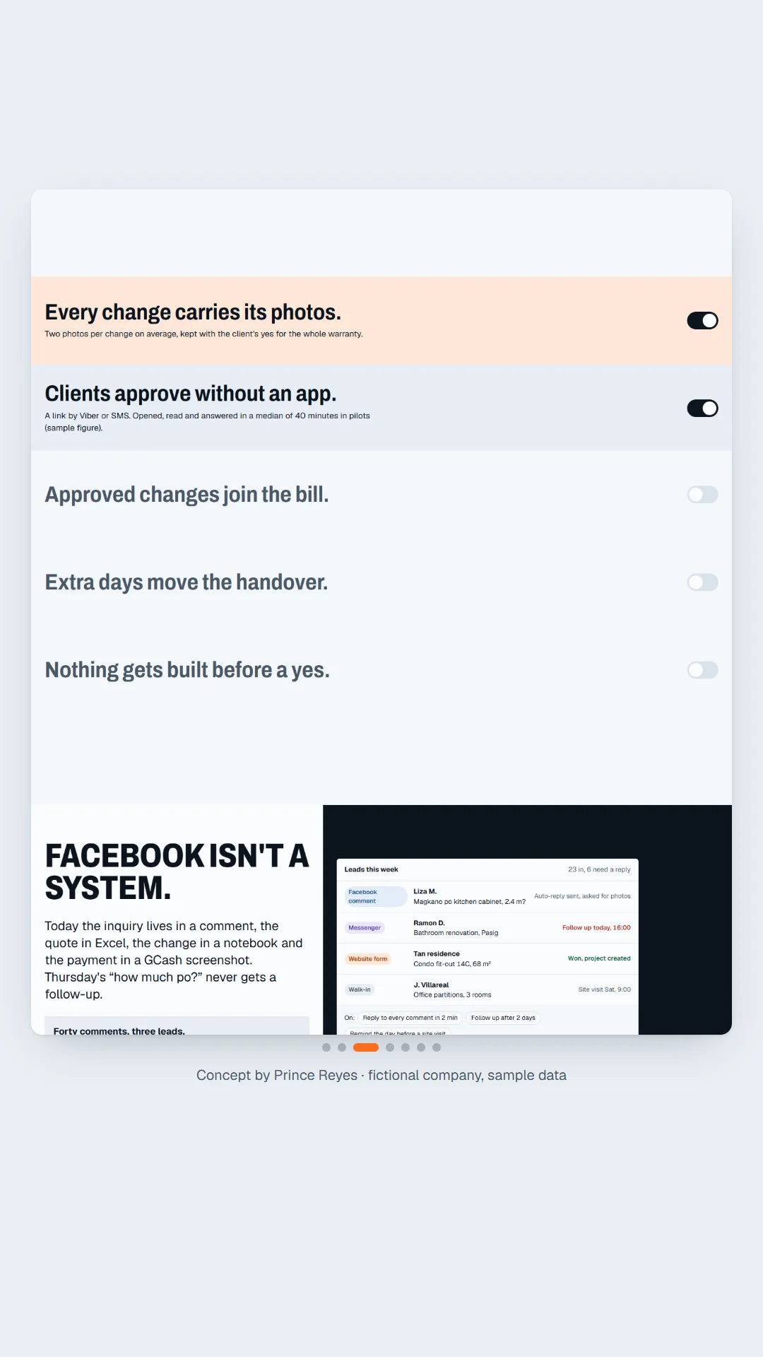 Variations home page, scroll image 3, a column of the full page.