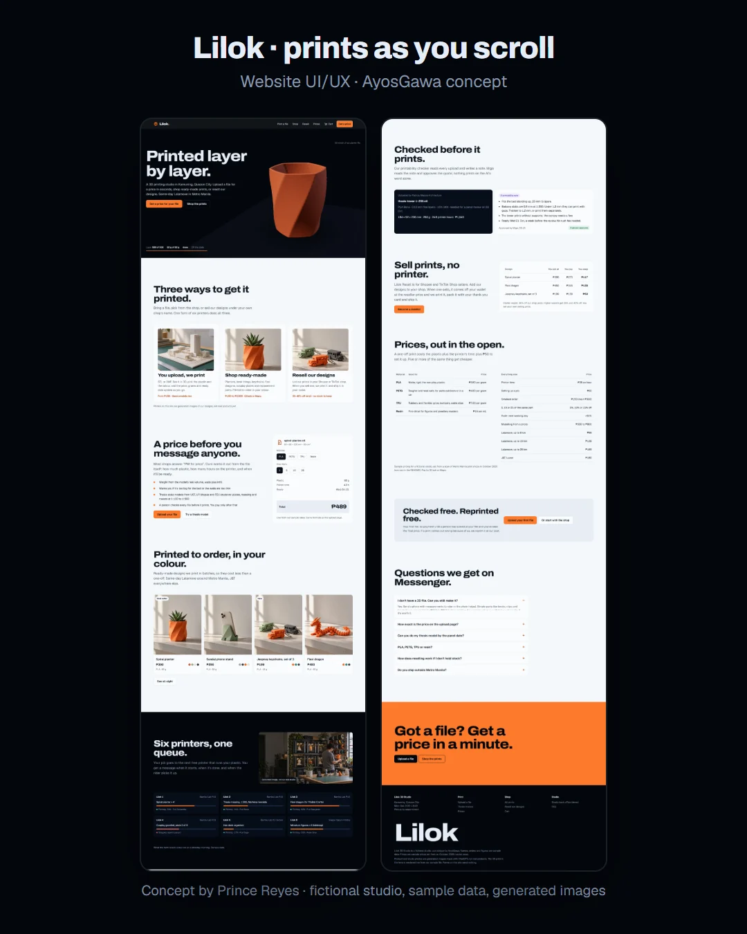 Lilok home page as a Facebook post: the layer-by-layer print film hero.