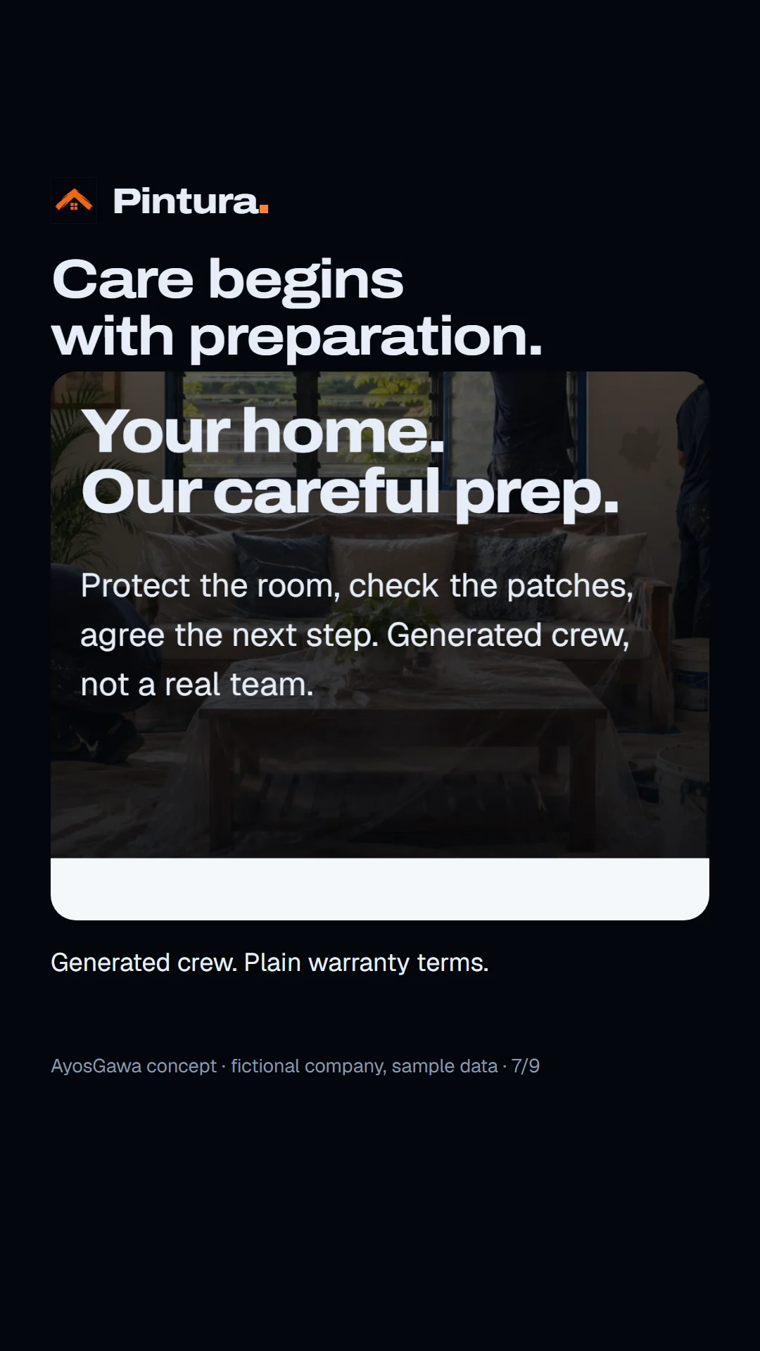 Story slide: preparation work and the generated crew.