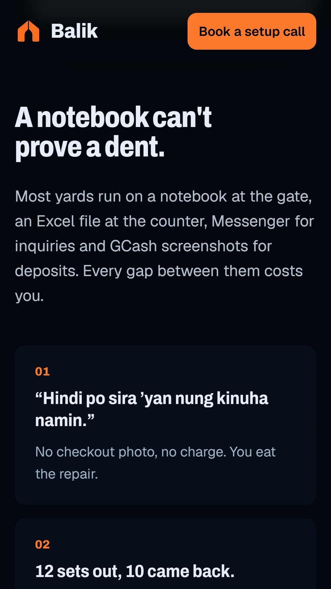 Section on where a rental yard leaks money