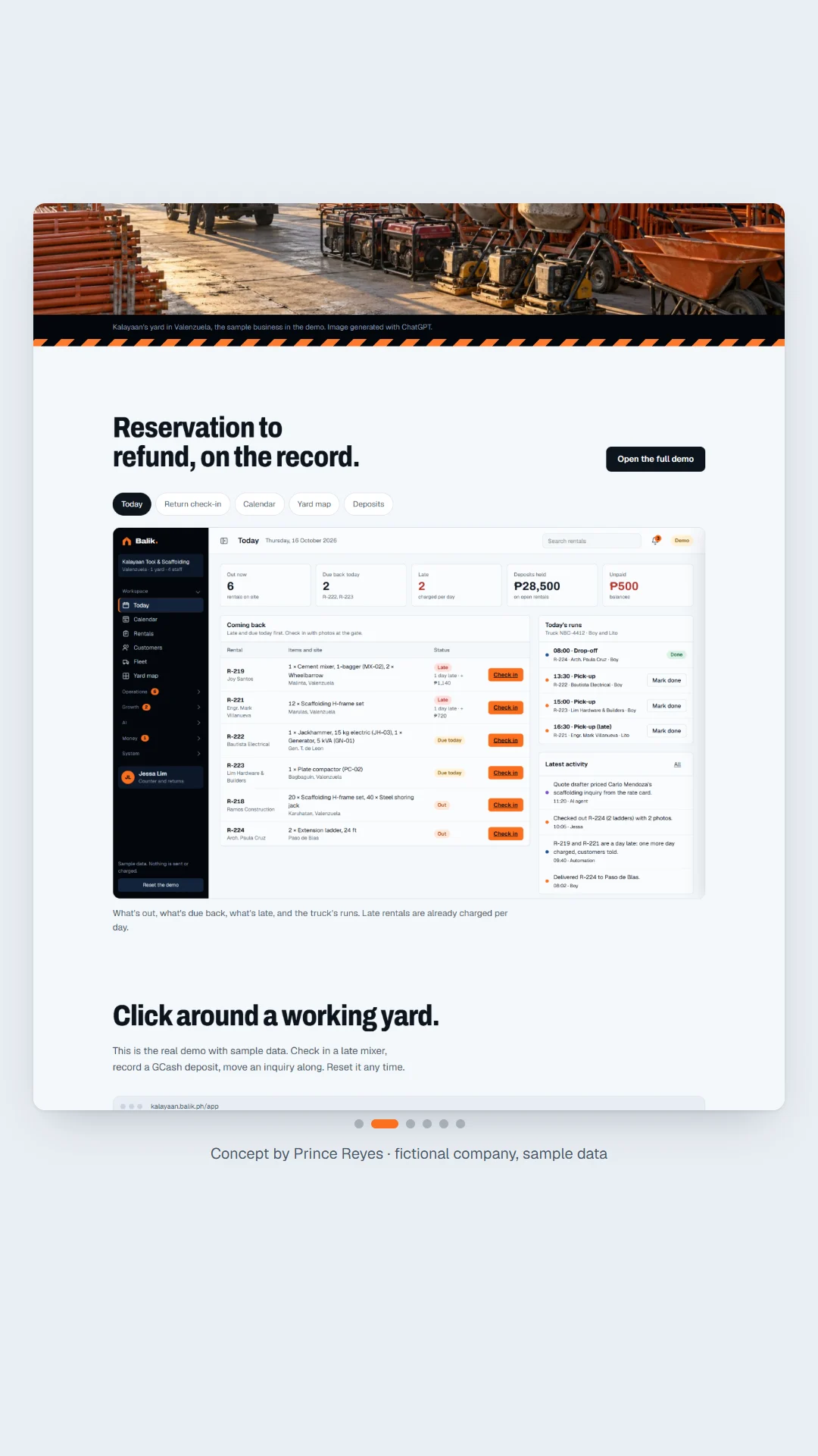 Part 2 of the home page, scrolled in sections