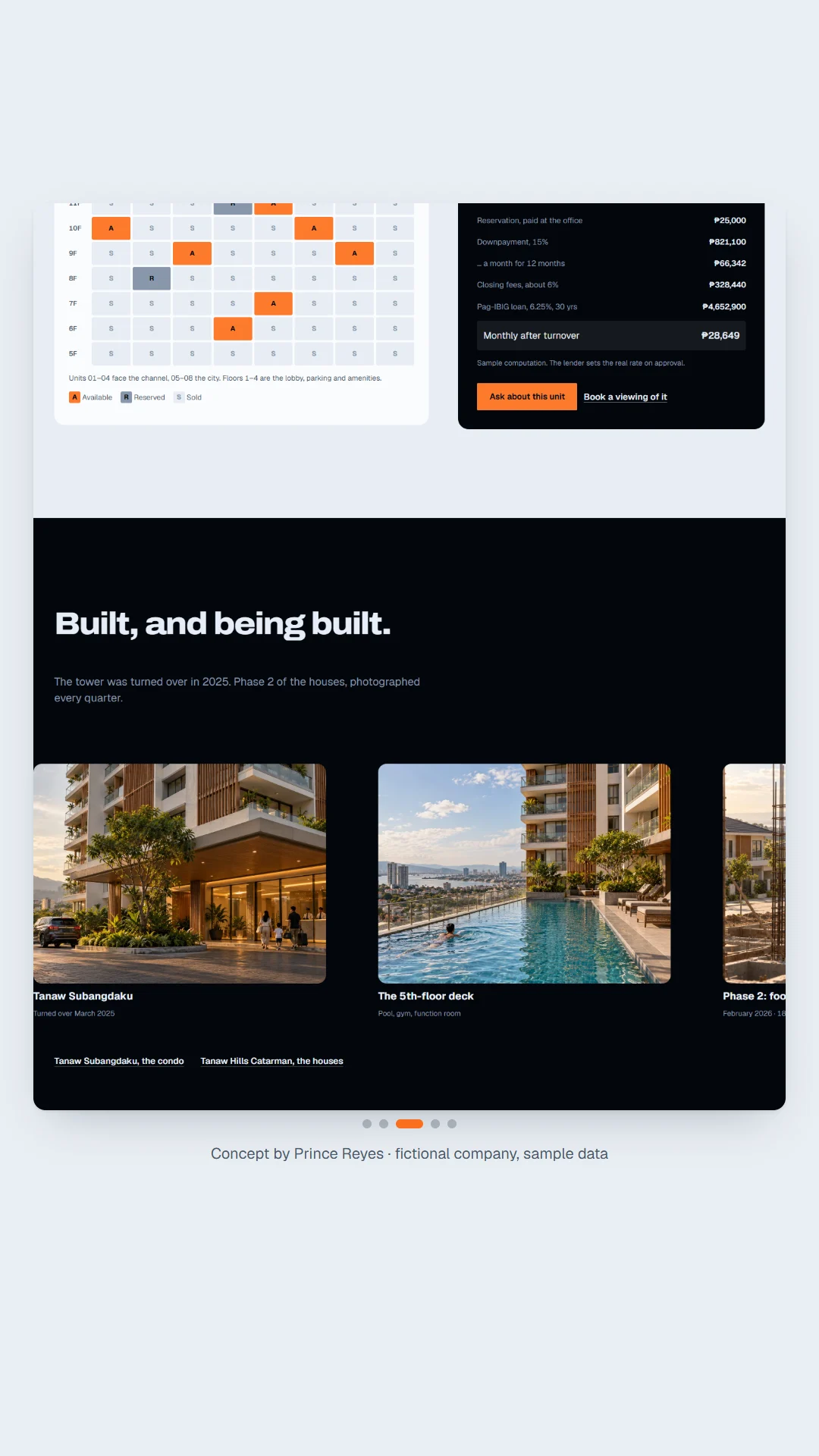 Home page, scroll image 3, a column of the full page.