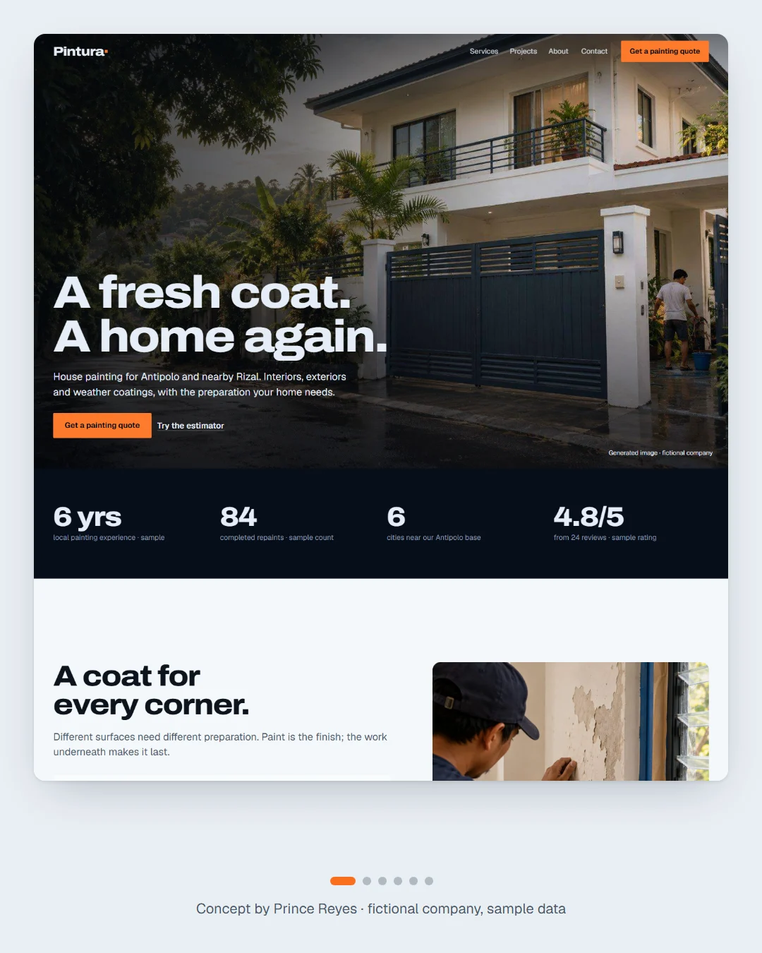 Home page, carousel slide 1.