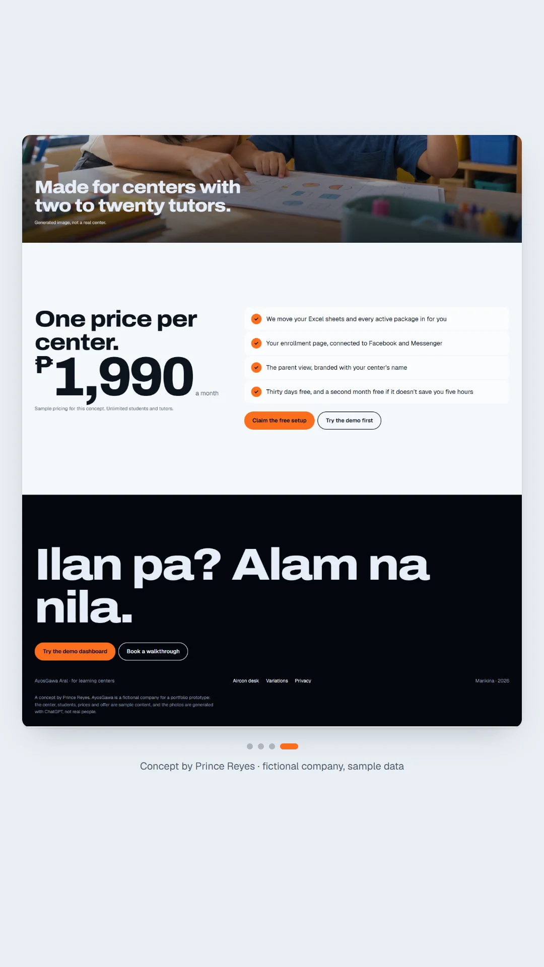 Aral home page, scroll image 4, a column of the full page.