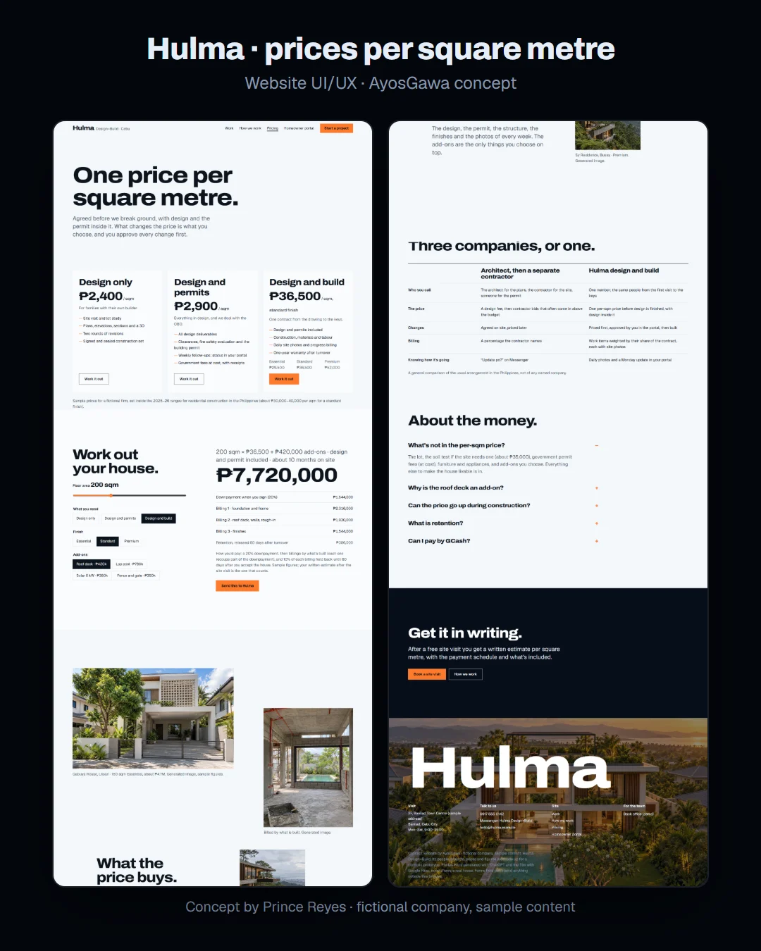Pricing page as a Facebook post.