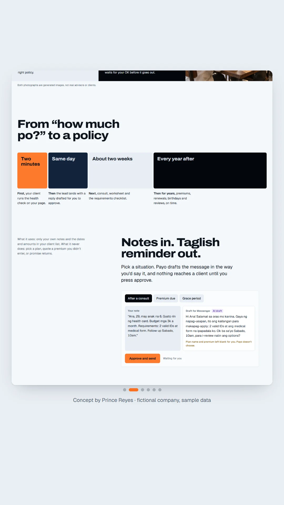 Home page, scroll image 2, a column of the full page.