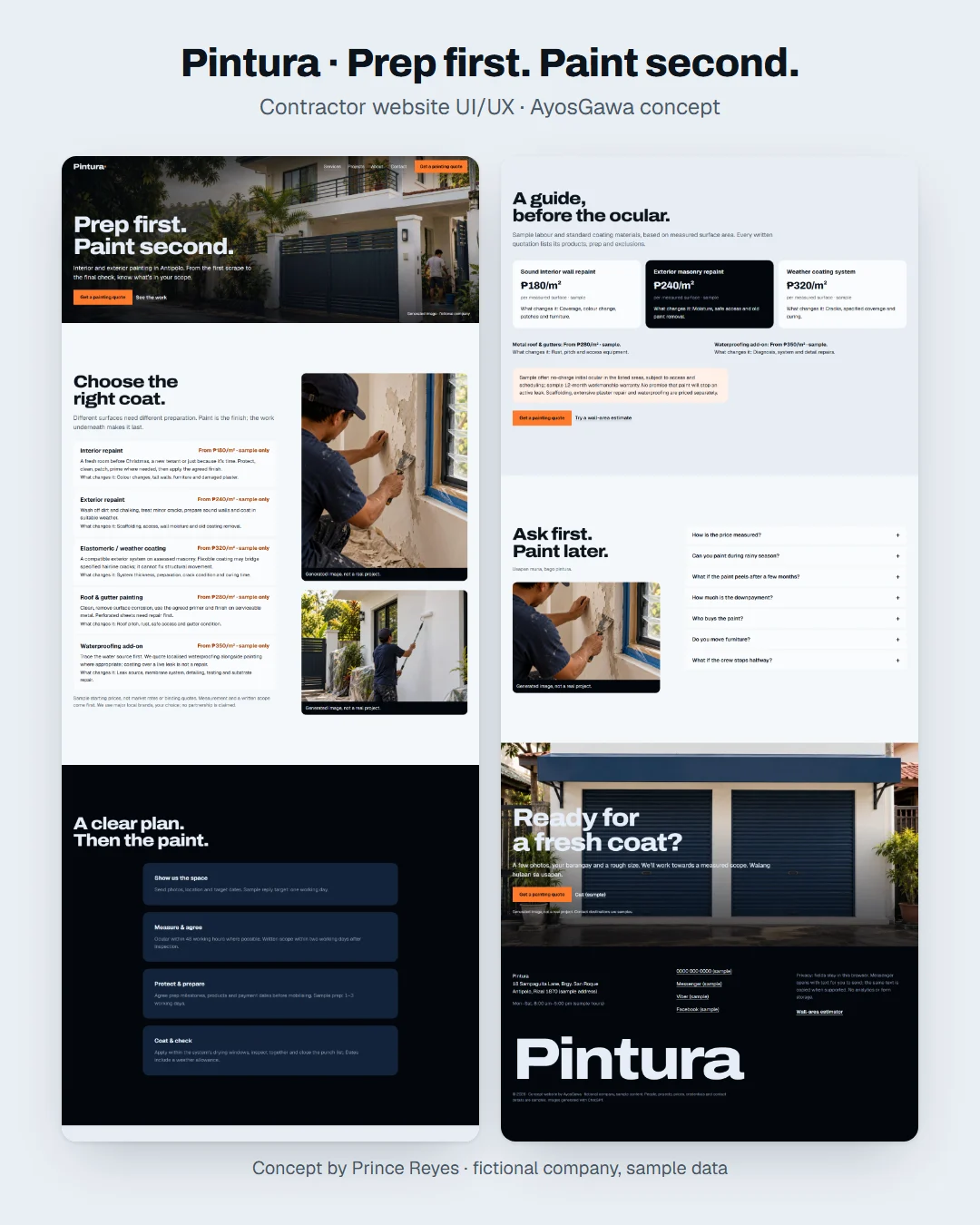 Services page as a Facebook post.