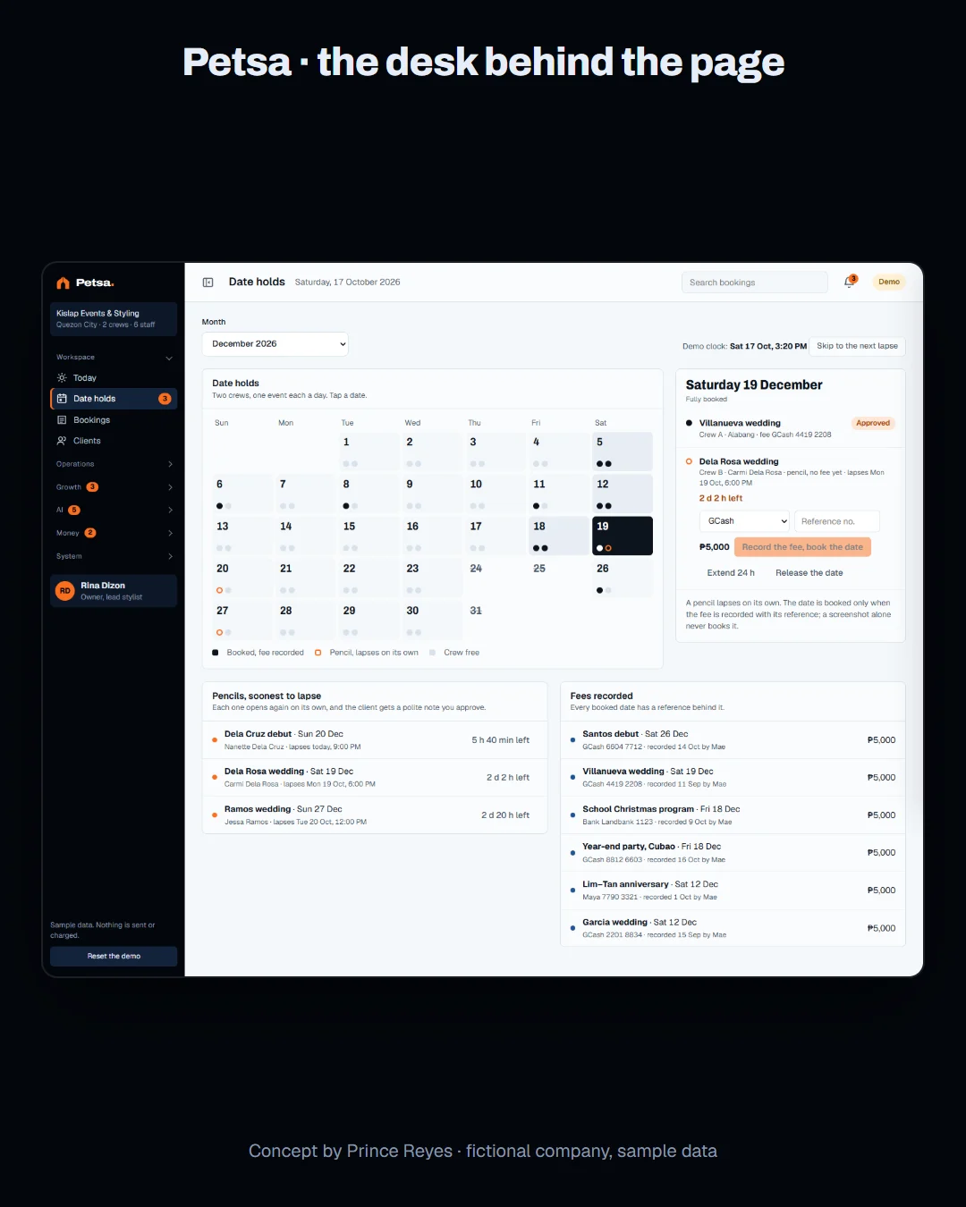 The demo dashboard as a Facebook post image