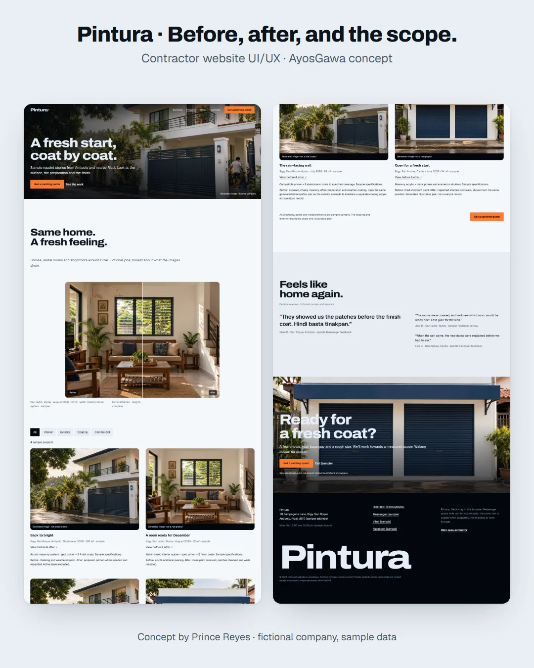 Projects page as a Facebook post.