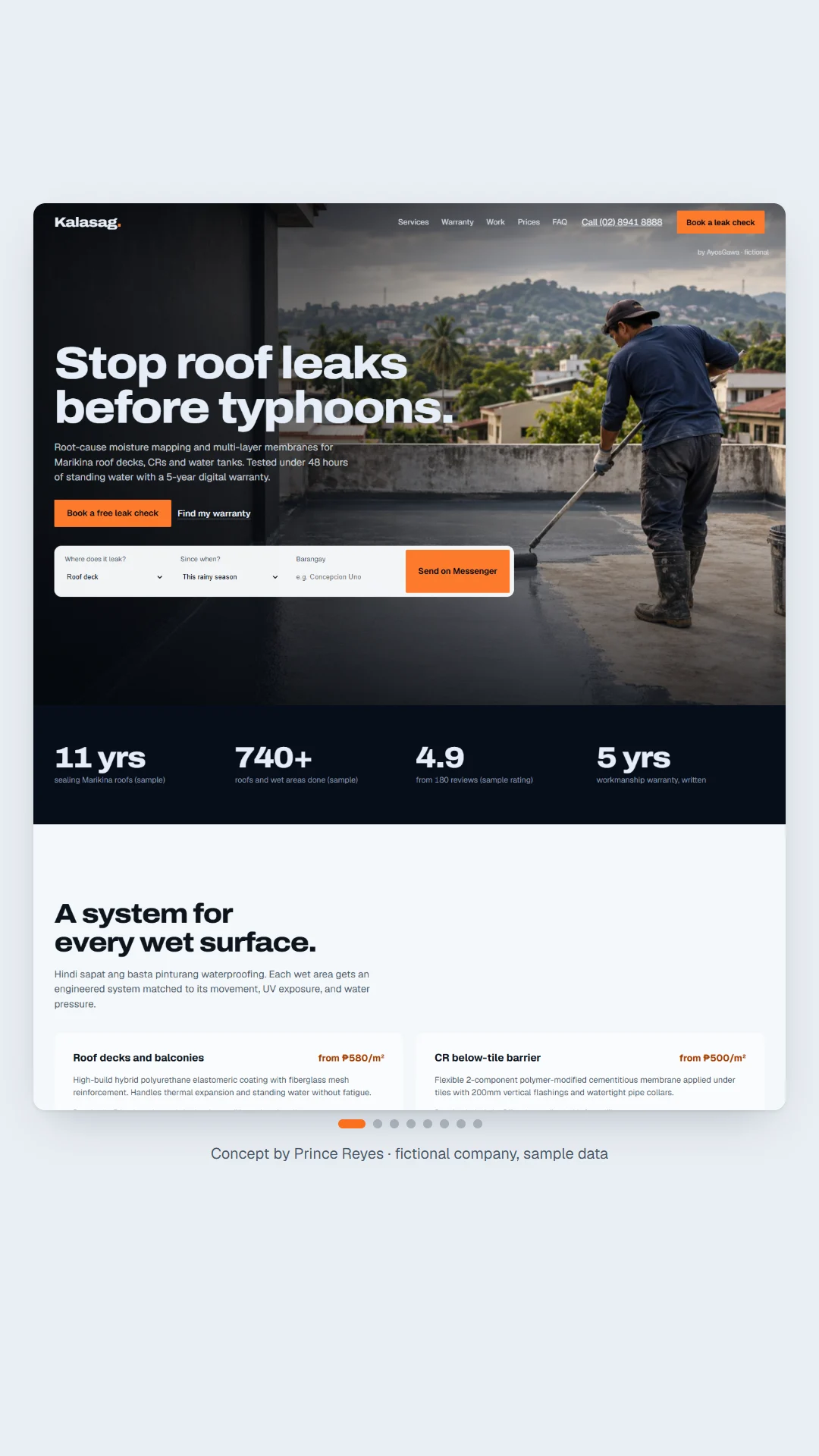 Home page, scroll image 1, a column of the full page.