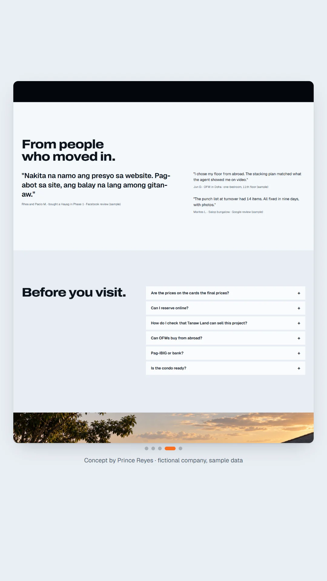 Home page, scroll image 4, a column of the full page.