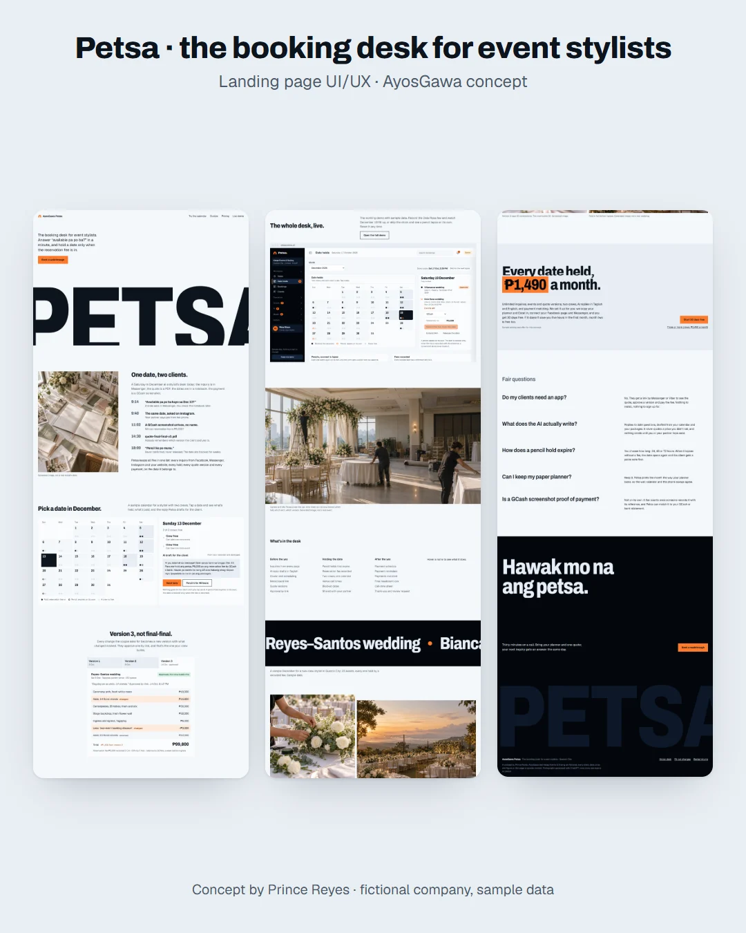 Home page of the prototype as a Facebook post image