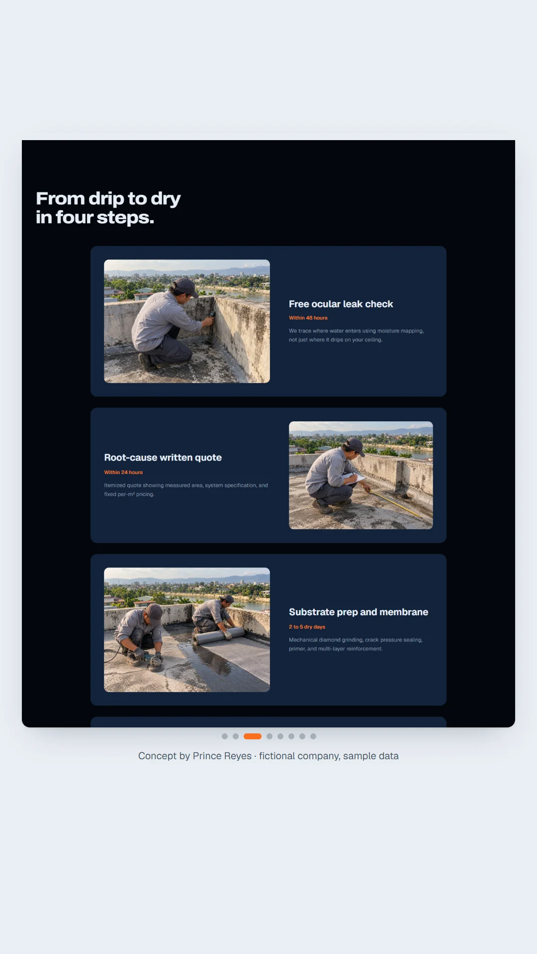 Home page, scroll image 3, a column of the full page.