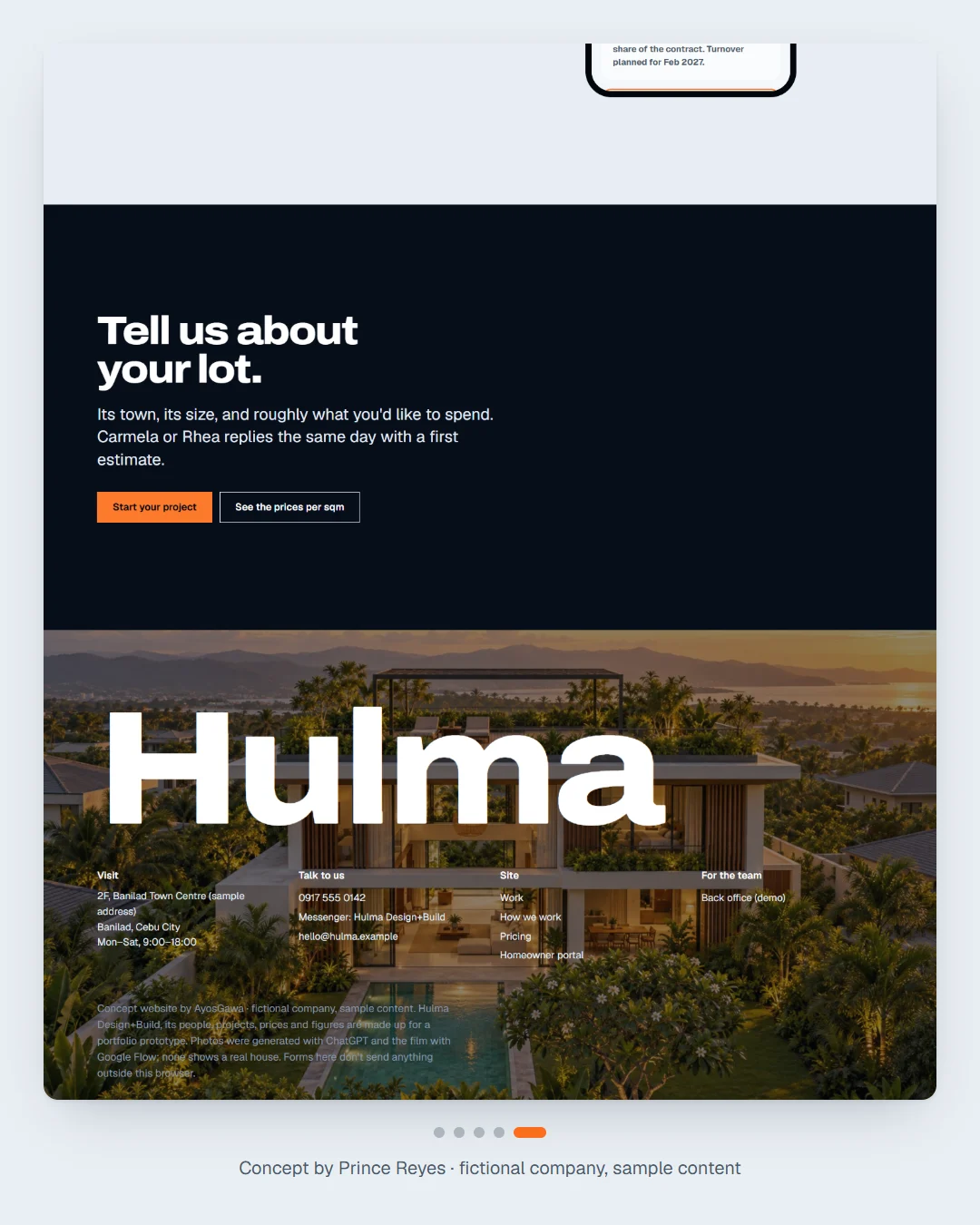Home page, carousel slide 5.
